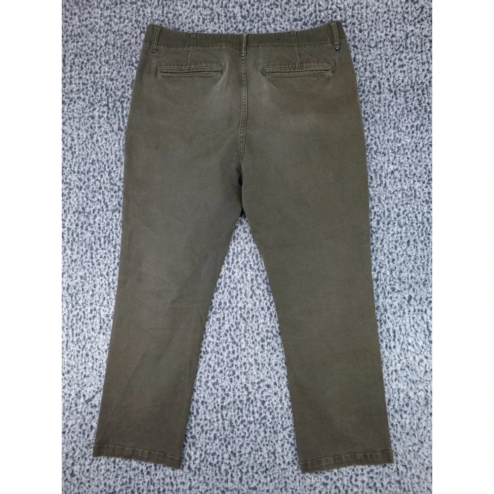Etnies Chino Pants Mens 36 Olive Green Good Button Fly Straight Leg Skate 11268